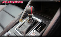 �饻AUTOEXE MAZDA(�U�Ʊo,���۹F,���w���۹F) Mazda CX-5(CX5,KF,SkyActiv,�й��Ť�,SkyActiv-Diesel,KF2P, KF5P, KFEP) �T���ʤO�ɯŧ�˹s��w�˹�� Leather Spherical Shift Knob �u�֪i���Y(�ƾ��Y) [Red stitching | �����_�u] A1340-03