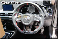 ¤é¥»Kenstyle MAZDA(¸U¨Æ±o,°¨¦Û¹F,ªø¦w°¨¦Û¹F) Mazda3(°¨3,°¨¦Û¹F3,©ù§JÁÉ©Ô,M3,AXELA,SkyActiv,³Ð¹£ÂŤÑ,Skyactiv-D,BM,BM2FS,BMEFS,BM5FS,BM5AS,BM5FP,BM5AP,BYEFP) ¨T¨®°Ê¤O¤É¯Å§ï¸Ë¹s¥ó¦w¸Ë¹ê¿ý D-Shaped Steering Wheel | Leather with Silver stitching D«¬¥©³¯u¥ÖÊy½L(¤è¦V½L)±a¦Ç¦âÁ_½u MB02
